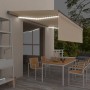 Toldo retráctil manual con persiana y LED crema 5x3 m de vidaXL, Toldos - Ref: Foro24-3069462, Precio: 481,05 €, Descuento: %