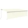 Toldo retráctil manual con persiana y LED crema 5x3 m by vidaXL, Awnings - Ref: Foro24-3069462, Price: 462,44 €, Discount: %