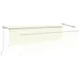 Toldo retráctil manual con persiana y LED crema 5x3 m by vidaXL, Awnings - Ref: Foro24-3069462, Price: 462,44 €, Discount: %