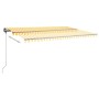 Toldo retráctil manual con luz LED amarillo y blanco 500x300 cm de vidaXL, Toldos - Ref: Foro24-3069783, Precio: 527,67 €, De...