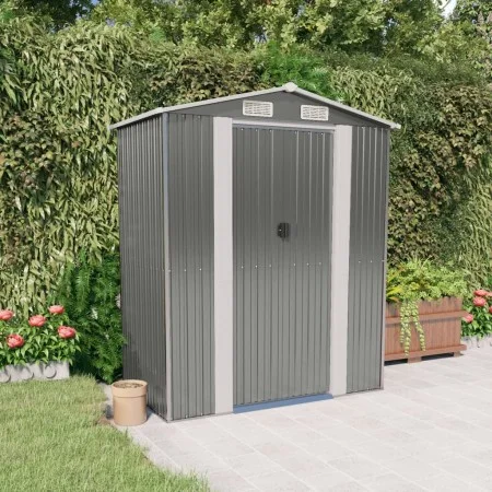 Cobertizo de jardín acero galvanizado gris claro 192x108x223 cm de vidaXL, Cobertizos - Ref: Foro24-319269, Precio: 219,32 €,...