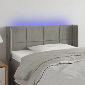 Light gray velvet headboard with LED 93x16x78/88 cm by vidaXL, Headboards and footboards - Ref: Foro24-3123272, Price: 61,99 ...