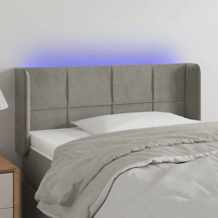 Light gray velvet headboard with LED 93x16x78/88 cm by vidaXL, Headboards and footboards - Ref: Foro24-3123272, Price: 61,99 ...