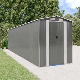Cobertizo de jardín acero galvanizado gris claro 192x772x223 cm de vidaXL, Cobertizos - Ref: Foro24-3147445, Precio: 874,01 €...
