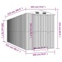 Cobertizo de jardín acero galvanizado gris claro 192x523x223 cm de vidaXL, Cobertizos - Ref: Foro24-3147442, Precio: 668,27 €...