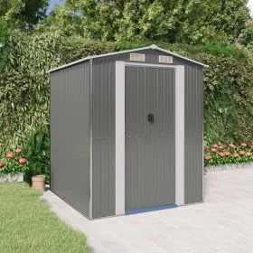 Cobertizo de jardín acero galvanizado gris claro 192x191x223 cm de vidaXL, Cobertizos - Ref: Foro24-3147438, Precio: 299,92 €...