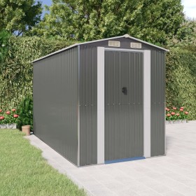Cobertizo de jardín acero galvanizado gris claro 192x357x223 cm de vidaXL, Cobertizos - Ref: Foro24-3147440, Precio: 463,20 €...
