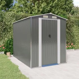 Cobertizo de jardín acero galvanizado gris claro 192x274x223 cm de vidaXL, Cobertizos - Ref: Foro24-3147439, Precio: 382,78 €...