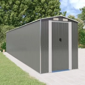 Cobertizo de jardín acero galvanizado gris claro 192x855x223 cm de vidaXL, Cobertizos - Ref: Foro24-3147446, Precio: 945,52 €...