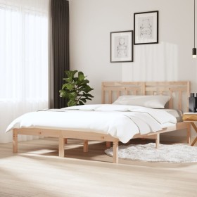 Estructura de cama de madera maciza 150x200 cm de vidaXL, Camas y somieres - Ref: Foro24-3100594, Precio: 128,62 €, Descuento: %