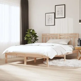 Estructura de cama de madera maciza 150x200 cm de vidaXL, Camas y somieres - Ref: Foro24-3100594, Precio: 126,97 €, Descuento: %