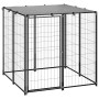 Perrera de acero negro 10x110x110 cm de vidaXL, Casetas y cercados para perros - Ref: Foro24-150781, Precio: 127,72 €, Descue...