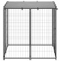 Perrera de acero negro 10x110x110 cm de vidaXL, Casetas y cercados para perros - Ref: Foro24-150781, Precio: 127,72 €, Descue...