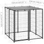 Perrera de acero negro 10x110x110 cm de vidaXL, Casetas y cercados para perros - Ref: Foro24-150781, Precio: 127,72 €, Descue...