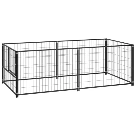 Perrera de acero negro 200x100x70 cm de vidaXL, Casetas y cercados para perros - Ref: Foro24-150790, Precio: 128,10 €, Descue...