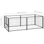 Perrera de acero negro 200x100x70 cm de vidaXL, Casetas y cercados para perros - Ref: Foro24-150790, Precio: 126,90 €, Descue...