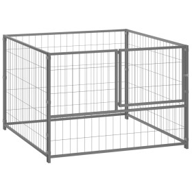 Perrera de acero plateado 100x100x70 cm de vidaXL, Casetas y cercados para perros - Ref: Foro24-150792, Precio: 76,29 €, Desc...