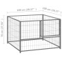 Perrera de acero plateado 100x100x70 cm de vidaXL, Casetas y cercados para perros - Ref: Foro24-150792, Precio: 76,29 €, Desc...