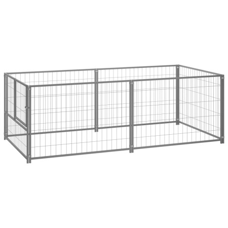 Perrera de acero plateado 200x100x70 cm de vidaXL, Casetas y cercados para perros - Ref: Foro24-150793, Precio: 90,77 €, Desc...