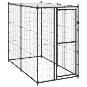 Steel outdoor kennel with roof 110x220x180 cm by vidaXL, Dog kennels and fences - Ref: Foro24-150795, Price: 218,73 €, Discou...