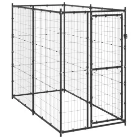 Perrera de exterior de acero 110x220x180 cm de vidaXL, Casetas y cercados para perros - Ref: Foro24-150796, Precio: 206,95 €,...