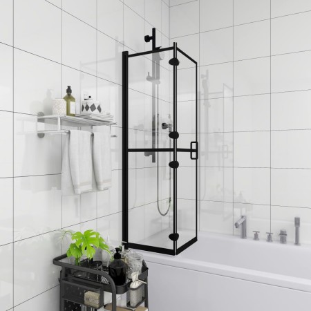 Mampara de ducha plegable ESG negro 80x140 cm de vidaXL, Puertas de ducha - Ref: Foro24-150818, Precio: 132,74 €, Descuento: %
