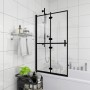 Mampara de ducha plegable ESG negro 80x140 cm de vidaXL, Puertas de ducha - Ref: Foro24-150818, Precio: 132,74 €, Descuento: %