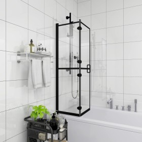 Mampara de ducha plegable ESG negro 120x140 cm de vidaXL, Puertas de ducha - Ref: Foro24-150820, Precio: 152,58 €, Descuento: %