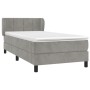 Cama box spring con colchón terciopelo gris claro 90x190 cm de vidaXL, Camas y somieres - Ref: Foro24-3127469, Precio: 307,11...