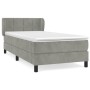 Cama box spring con colchón terciopelo gris claro 90x190 cm de vidaXL, Camas y somieres - Ref: Foro24-3127463, Precio: 305,55...