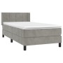 Cama box spring con colchón terciopelo gris claro 90x190 cm de vidaXL, Camas y somieres - Ref: Foro24-3130931, Precio: 301,71...