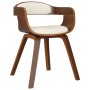 Silla de comedor de cuero sintético y madera curvada crema de vidaXL, Sillas de comedor - Ref: Foro24-3092372, Precio: 180,28...