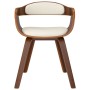 Silla de comedor de cuero sintético y madera curvada crema de vidaXL, Sillas de comedor - Ref: Foro24-3092372, Precio: 180,28...