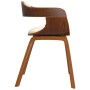 Silla de comedor de cuero sintético y madera curvada crema de vidaXL, Sillas de comedor - Ref: Foro24-3092372, Precio: 180,28...