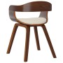 Silla de comedor de cuero sintético y madera curvada crema de vidaXL, Sillas de comedor - Ref: Foro24-3092372, Precio: 180,28...