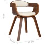 Silla de comedor de cuero sintético y madera curvada crema de vidaXL, Sillas de comedor - Ref: Foro24-3092372, Precio: 180,28...