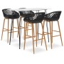 Mesa alta y taburetes de bar 5 piezas blanco y negro de vidaXL, muebles para cocinas y comedores - Ref: Foro24-3057406, Preci...