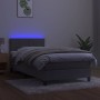 Cama box spring colchón y LED terciopelo gris claro 90x200 cm de vidaXL, Camas y somieres - Ref: Foro24-3134381, Precio: 298,...
