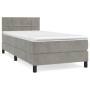 Cama box spring con colchón terciopelo gris claro 90x190 cm de vidaXL, Camas y somieres - Ref: Foro24-3141281, Precio: 292,71...