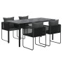 Juego de comedor para jardín 5 piezas negro en Conjuntos de jardín | Comprar online en Foru.es