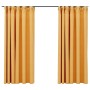 Cortinas opacas ganchos look de lino 2 pzas amarillo 140x175 cm de vidaXL, Cortinas y visillos - Ref: Foro24-321196, Precio: ...