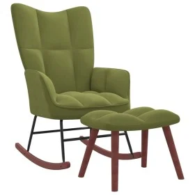 Silla mecedora con reposapiés terciopelo verde claro de vidaXL, Mecedoras - Ref: Foro24-328153, Precio: 165,65 €, Descuento: %