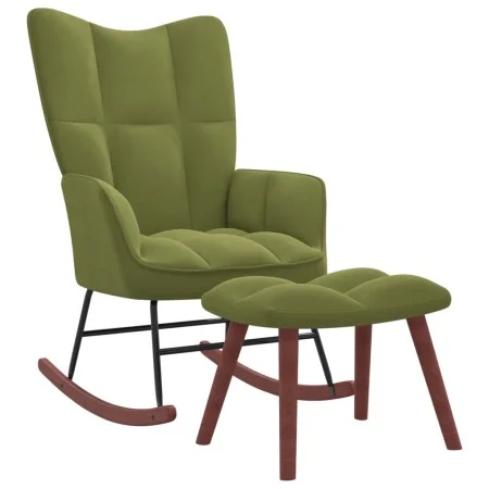 Light green velvet rocking chair with footrest by vidaXL, Rocking chairs - Ref: Foro24-328153, Price: 165,65 €, Discount: %