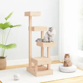 Árbol para gatos madera maciza de pino 45,5x49x103 cm de vidaXL, Mobiliario para gatos - Ref: Foro24-824648, Precio: 68,57 €,...