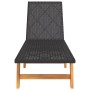 Tumbonas 2 uds ratán y madera maciza acacia marrón y negro de vidaXL, Tumbonas - Ref: Foro24-319728, Precio: 227,99 €, Descue...