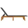 Tumbonas 2 uds ratán y madera maciza acacia marrón y negro de vidaXL, Tumbonas - Ref: Foro24-319728, Precio: 223,95 €, Descue...