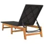 Tumbonas 2 uds ratán y madera maciza acacia marrón y negro de vidaXL, Tumbonas - Ref: Foro24-319728, Precio: 223,95 €, Descue...