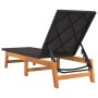 Tumbonas 2 uds ratán y madera maciza acacia marrón y negro de vidaXL, Tumbonas - Ref: Foro24-319728, Precio: 227,99 €, Descue...