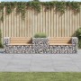 Banco de jardín con cesta de gaviones madera maciza de pino de vidaXL, Bancos de jardín - Ref: Foro24-3196245, Precio: 310,97...