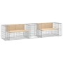 Banco de jardín con cesta de gaviones madera maciza de pino de vidaXL, Bancos de jardín - Ref: Foro24-3196245, Precio: 310,97...